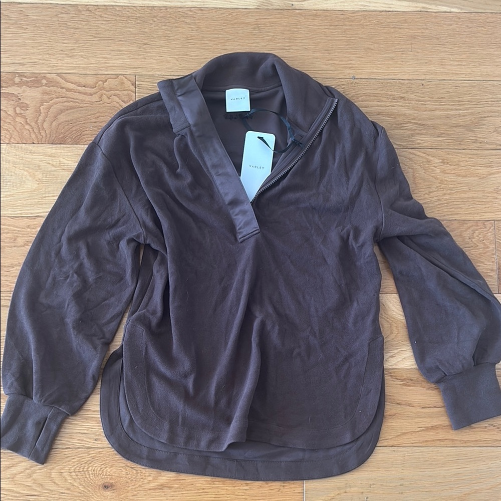 NWT Varley Chocolate Half Zip Pullover